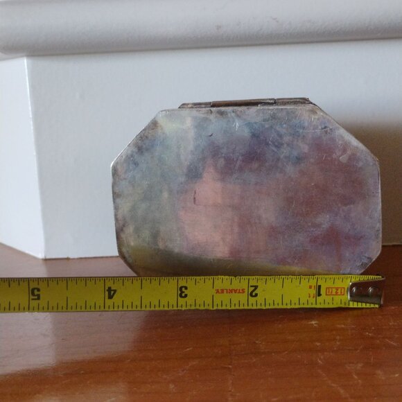 Vtg Tibetan Mughal Indian Silver Metal Repousse Octagon Shaped Spice Jewelry Box - Picture 8 of 12